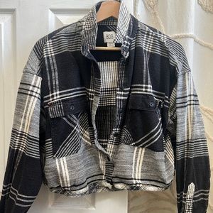 urban outfitters cropped flannel.